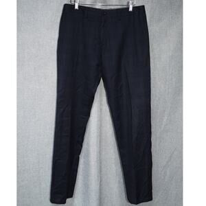 Hugo Boss Virgin Wool Navy Check Slim Trousers – Size 30